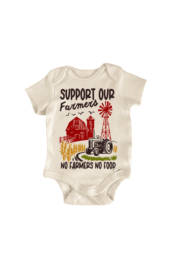 Support Our Farmers Farm Newborn Baby Bodysuit