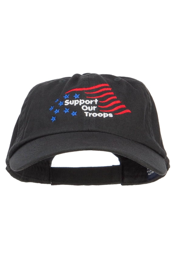 Support Our Troops Embroidered Low Cap - Black OSFM
