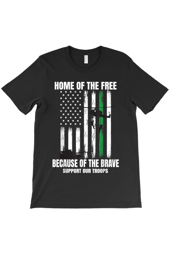 Support Our Troops Military American Thin Green Line Flag, - Soft Touch G18389 Unisex T-Shirt, Up to Size 5XL
