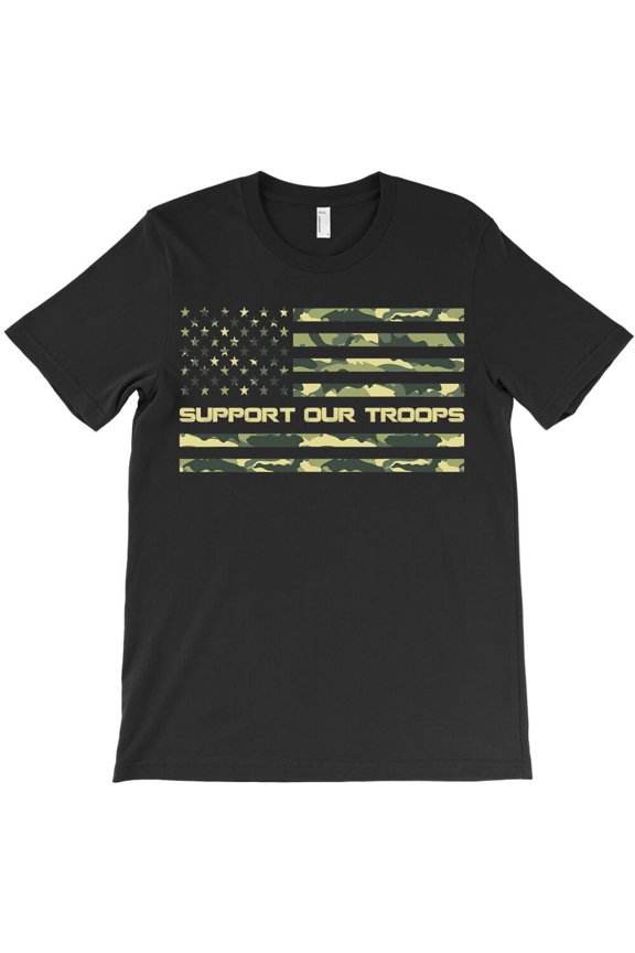 Support Our Troops Military Camo Flag, Patriotic Appreciation - Limited Edition G18382 Unisex T-Shirt, Up to Size 5XL