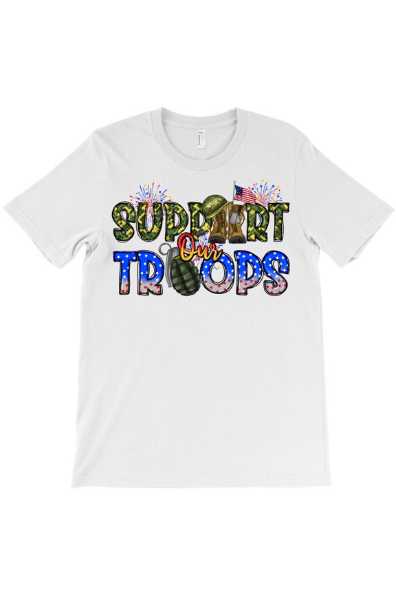 Support Our Troops, Patriotic Military Appreciation Graphic Design - Last-Minute Gift G18434 Unisex T-Shirt, Up to Size 5XL