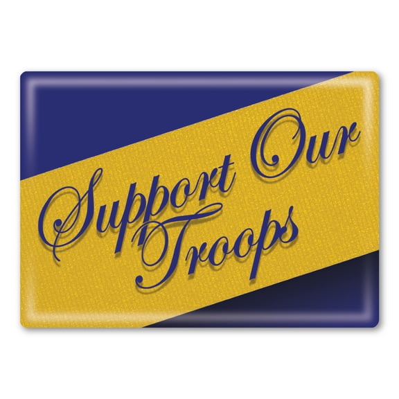 Support Our Troops Rectangle Button with Magnetic Back