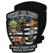 Support Our Troops Tactical Patch 5" | US Military Patriotic Embroidered Hook and Loop Pow Mia American Small - by Nixon Thread Co. Hook and Loop