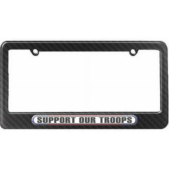 Support Our Troops, USA America Pride Flag License Plate Tag Frame, Multiple Colors