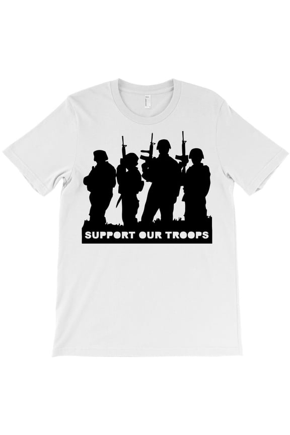 Support Our Troops With Soldiers, Patriotic Military Appreciation G18348 Unisex T-Shirt, Up to Size 5XL