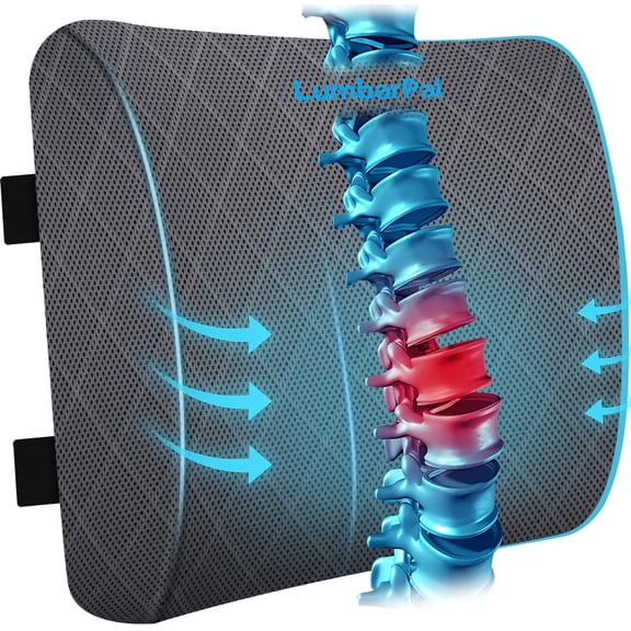 Support Pillow for Office Chair Support Pillow for , Gaming, Office Chair - Improve Sitting Posture & , Memory , Adjustable Straps, Grey