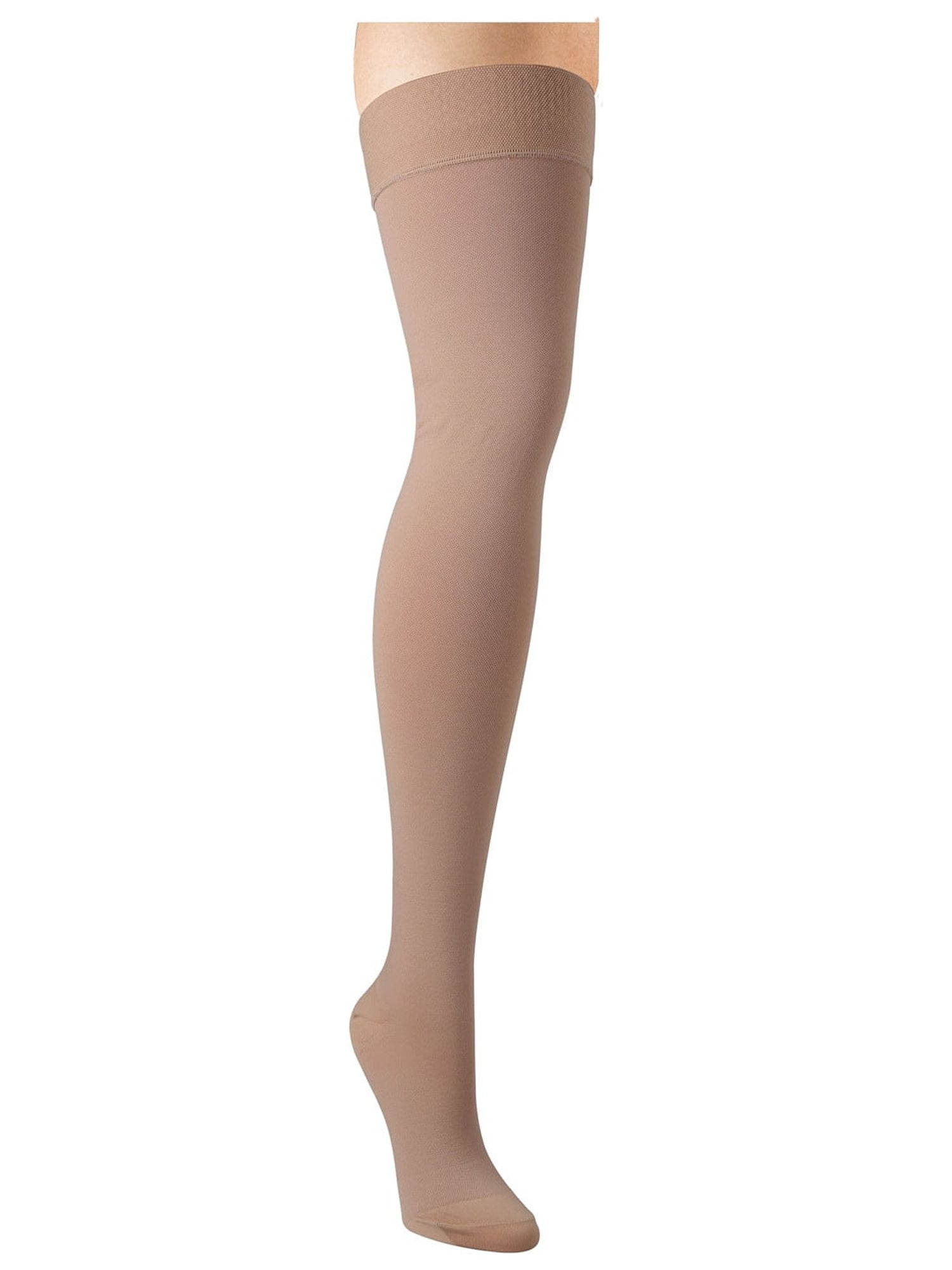 Support Plus Women's Firm Compression Hose Opaque Thigh High Closed