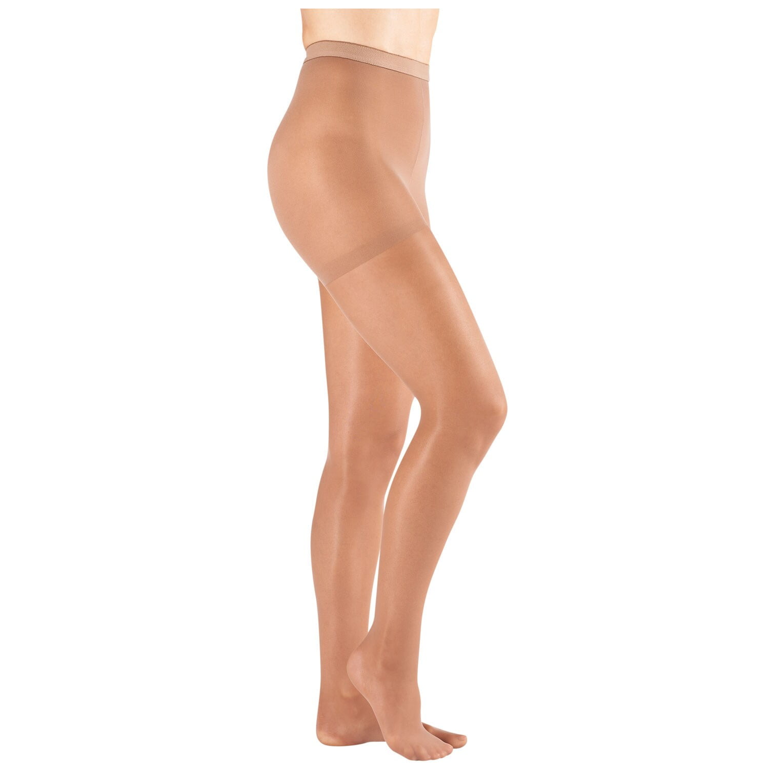 Support Plus Women's Mild Compression Pantyhose Queen Sheer Closed Toe 815 mmHg Taupe Size
