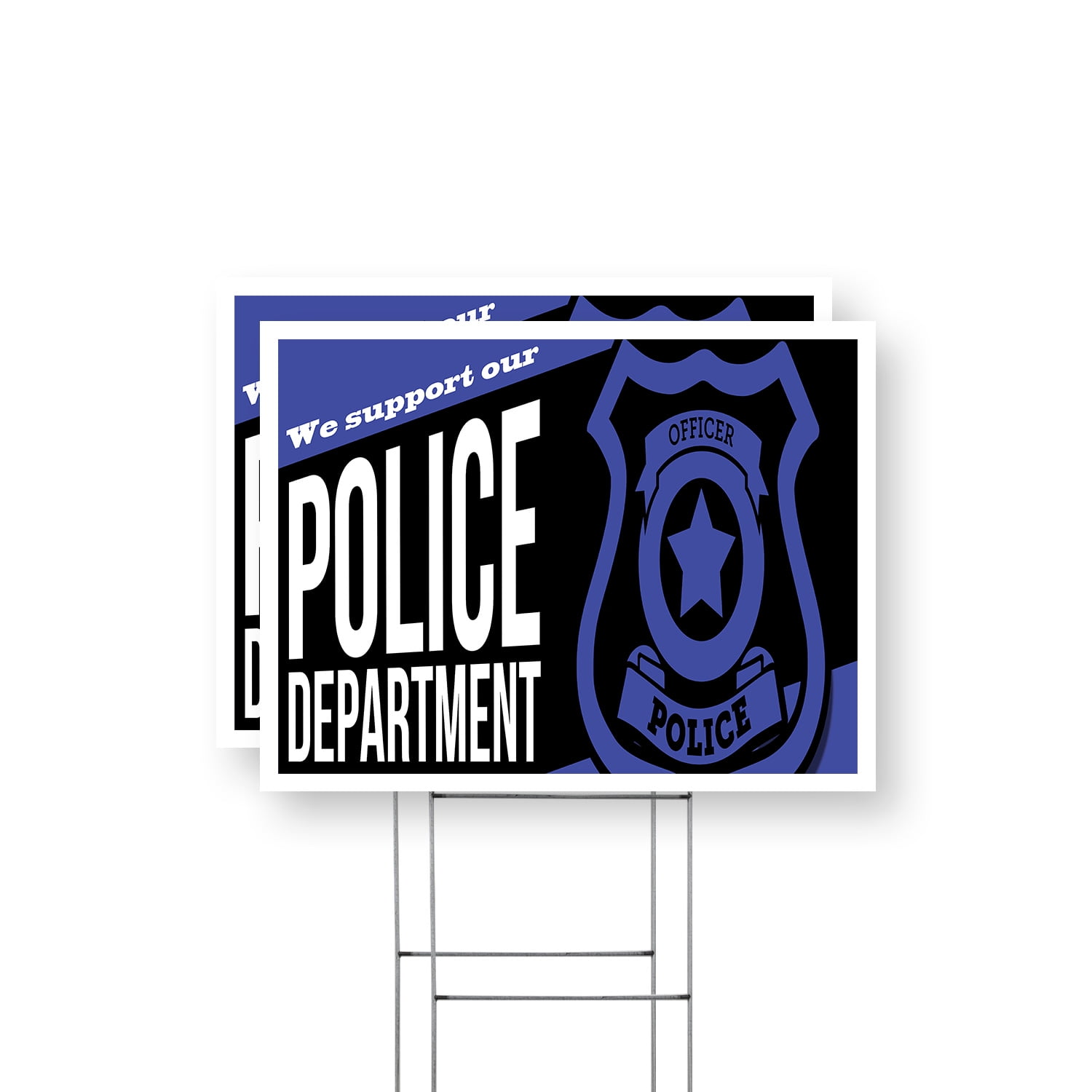 We Support our Police Department Yard Sign 2 Pack of 12 Inch x 16 Inch ...