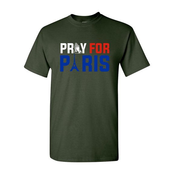Support Pray for Paris Flag French World Peace Strong DT Adult T-Shirt Tee