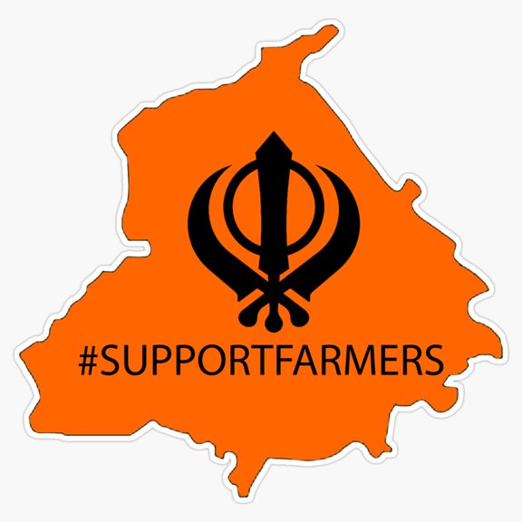 Support Punjabi Farmers Indian Agriculture Protest Caravan Movement Decal For Car Window Sticker