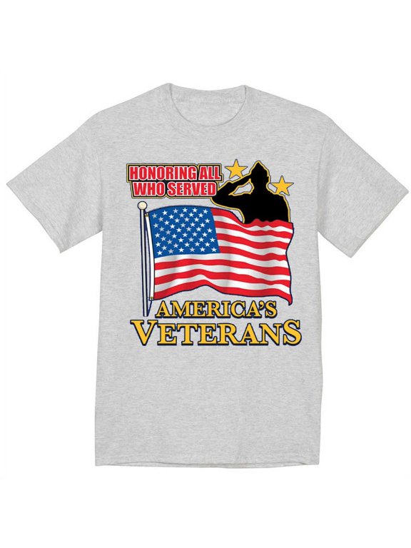 Support Salute Our Troops American Flag Veterans Tee Shirt