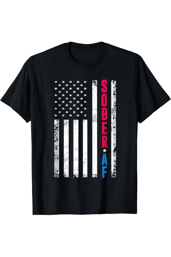 Support Sobriety Cause, Recovery Sober T-ShirtMen and women, Black T-shirt, size: Extra large S-4XL