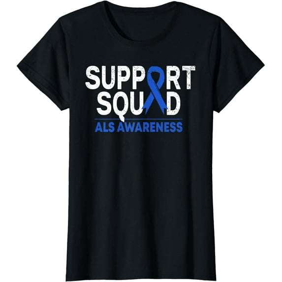 Support Squad ALS Awareness Month Blue Ribbon Support Team T-Shirt