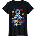 thumbnail image 1 of Support Squad Autism Awareness Month Puzzle Piece Ribbon T-Shirt, 1 of 4