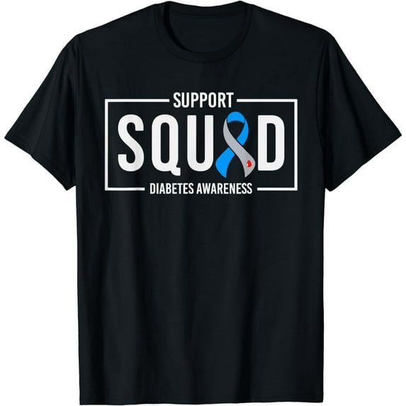 Support Squad Blue T1D Type 1 Diabetes Awareness Month T-Shirt