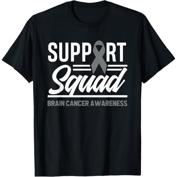 Support Squad Brain Tumor Support Brain Cancer Awareness T-Shirt