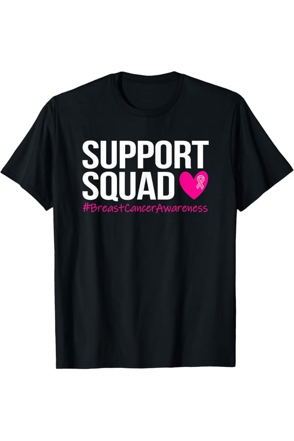 Support Squad Breast Cancer Awareness Month Pink Womens Mens T-Shirt