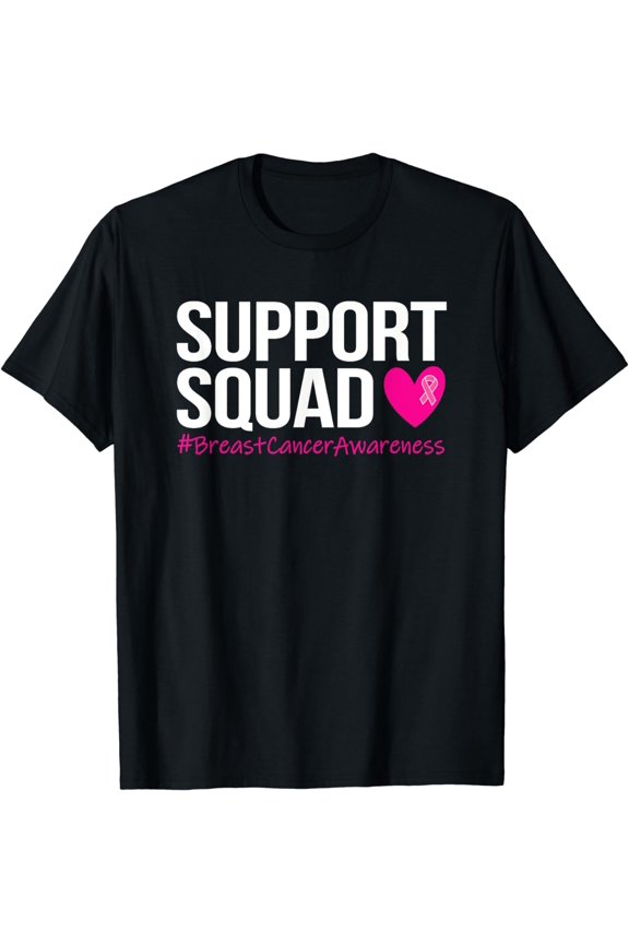 Support Squad Breast Cancer Awareness Month Pink Womens Mens T-Shirt