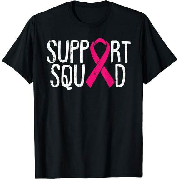 Support Squad Breast Cancer Awareness Ribbon Fighter Warrior T-Shirt
