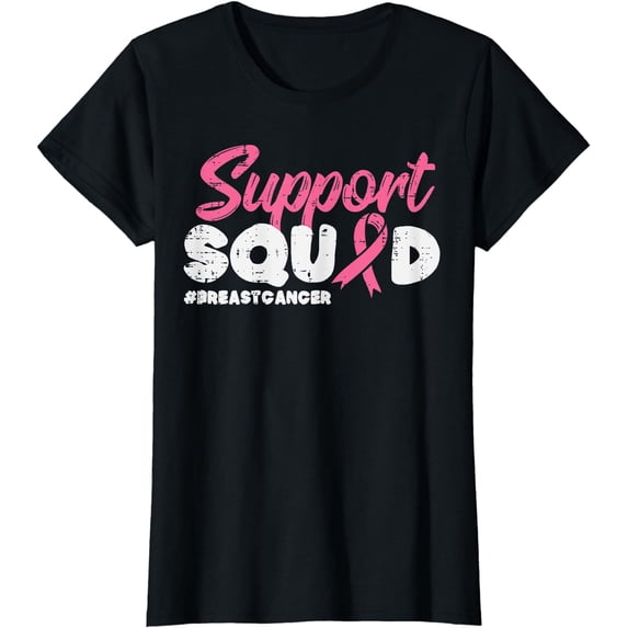 Support Squad Breast Cancer Awareness Ribbon Men Women T-Shirt