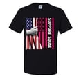 thumbnail image 1 of Support Squad Breast Cancer Awareness Warrior American Flag Mens T-shirts , Black, 2XL, 1 of 5