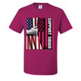 thumbnail image 1 of Support Squad Breast Cancer Awareness Warrior American Flag Mens T-shirts , Fuschia, Large, 1 of 5