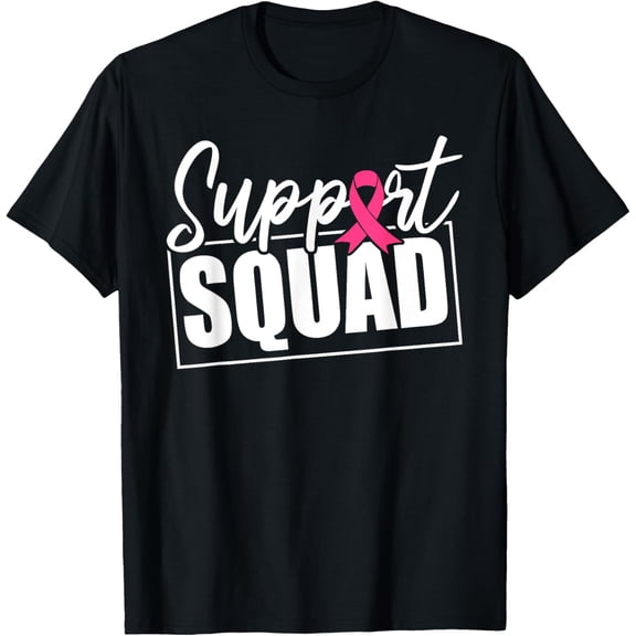 Support Squad Breast Cancer Awareness Warrior Pink Ribbon T-Shirt