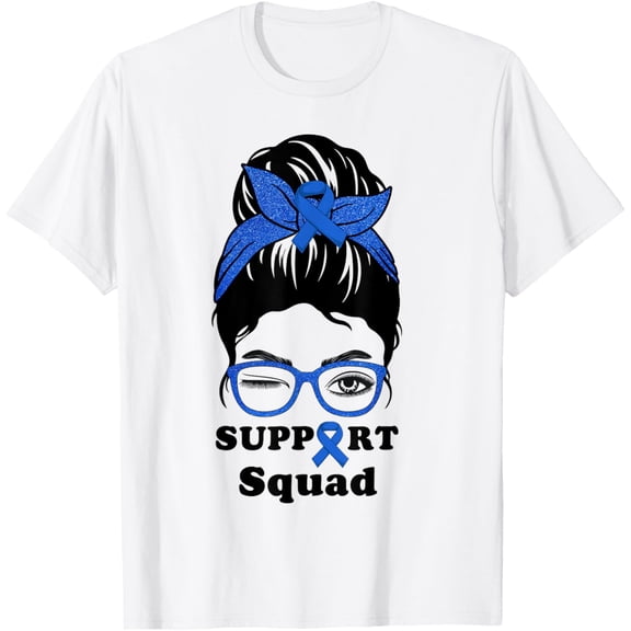 Support Squad Colorectal Colon Cancer Awareness Matching Fun T-Shirt