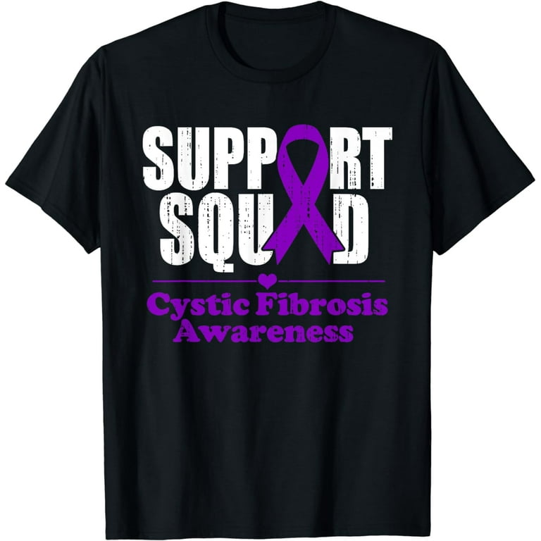 Cystic Fibrosis Awareness Purple Ribbon Support T-Shirt Cystic Fibrosis Awareness Purple Ribbon Support T-Shirt