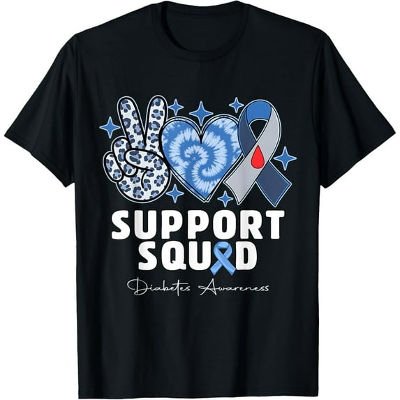 Support Squad Diabetes Awareness T1D Type 1 Men Women Kid T-Shirt