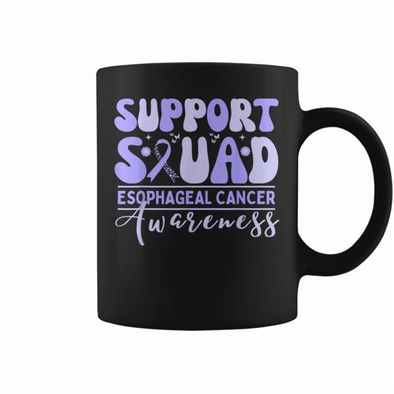 Support Squad Esophageal Cancer Awareness Periwinkle Ribbon Coffee Mugs