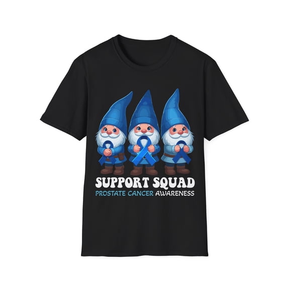 Support Squad Gnomes Prostate Cancer Awareness Blue Ribbon TShirt