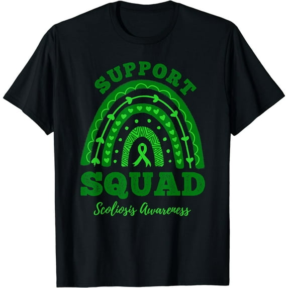 Support Squad Green Ribbon Scoliosis Awareness T-Shirt