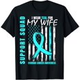 thumbnail image 1 of Support Squad I Wear Teal For My Wife Ovarian Cancer Flag T-Shirt, 1 of 4