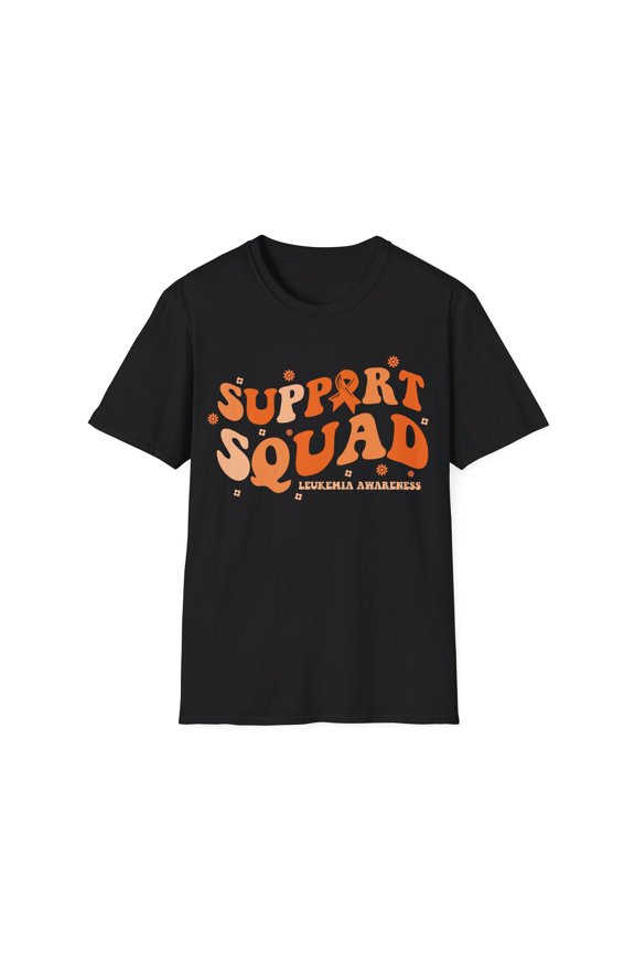 Support Squad Leukemia Cancer Awareness Month Orange Ribbon TShirt
