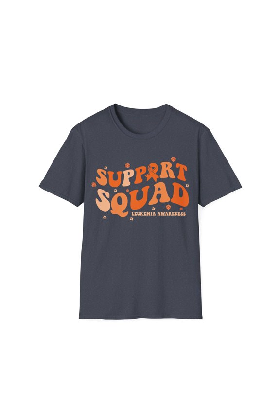 Support Squad Leukemia Cancer Awareness Month Orange Ribbon TShirt