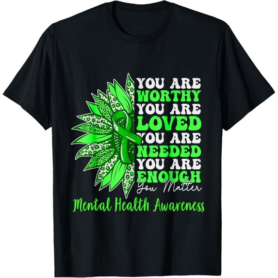 Support Squad Mental Health Awareness Lime Green Ribbon T-ShirtMen and women, Black T-shirt, size: Extra large