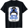 thumbnail image 1 of Support Squad Messy Bun Blue Ribbon Diabetes Awareness T-Shirt, 1 of 2