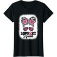 thumbnail image 1 of Support Squad Messy Bun Pink Warrior Breast Cancer Awareness T-Shirt, 1 of 3