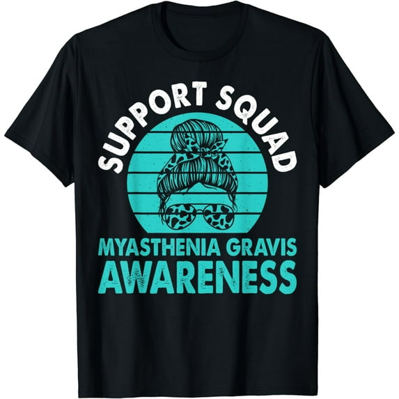 Support Squad Myasthenia Gravis Awareness Month Teal Ribbon T-Shirt