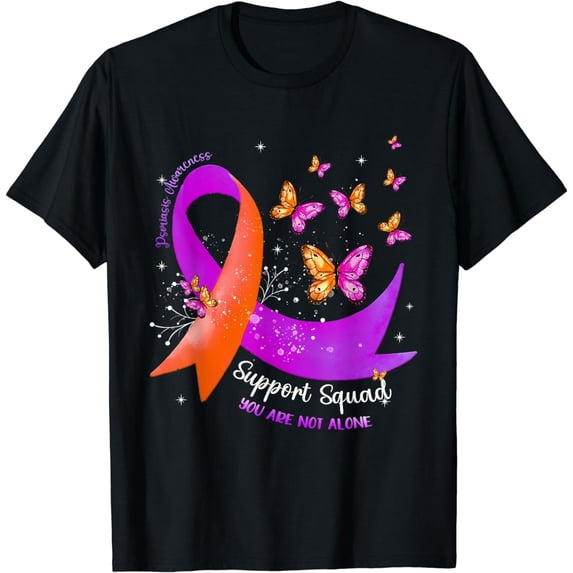 Support Squad Orange Purple Ribbon Psoriasis Awareness T-Shirt