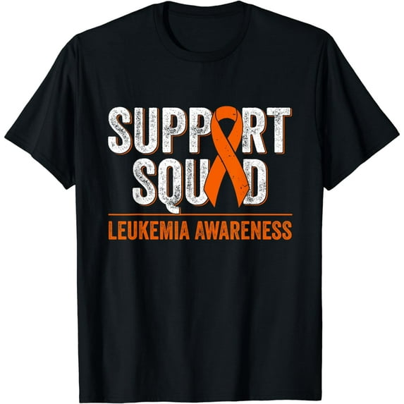 Support Squad Orange Ribbon Leukemia Blood Cancer Awareness T-Shirt