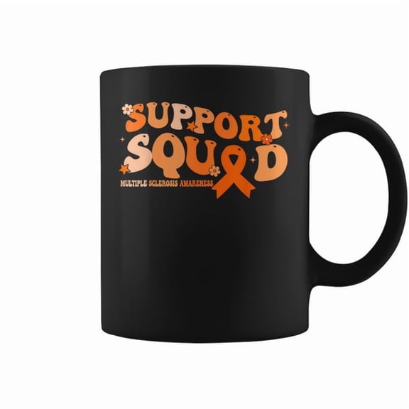 Support Squad Orange Ribbon Multiple Sclerosis Awareness Ms Coffee Mugs