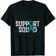 Support Squad Ovarian Cancer Awareness Womens T-Shirt Black