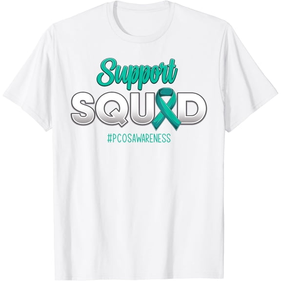 Support Squad PCOS Awareness Fighting Hope Strong Men Women T-Shirt100% cotton
