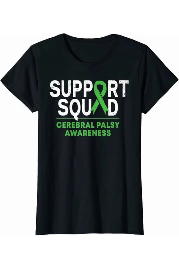 Support Squad Palsy Awareness Month Cp Green Ribbon T-Shirt