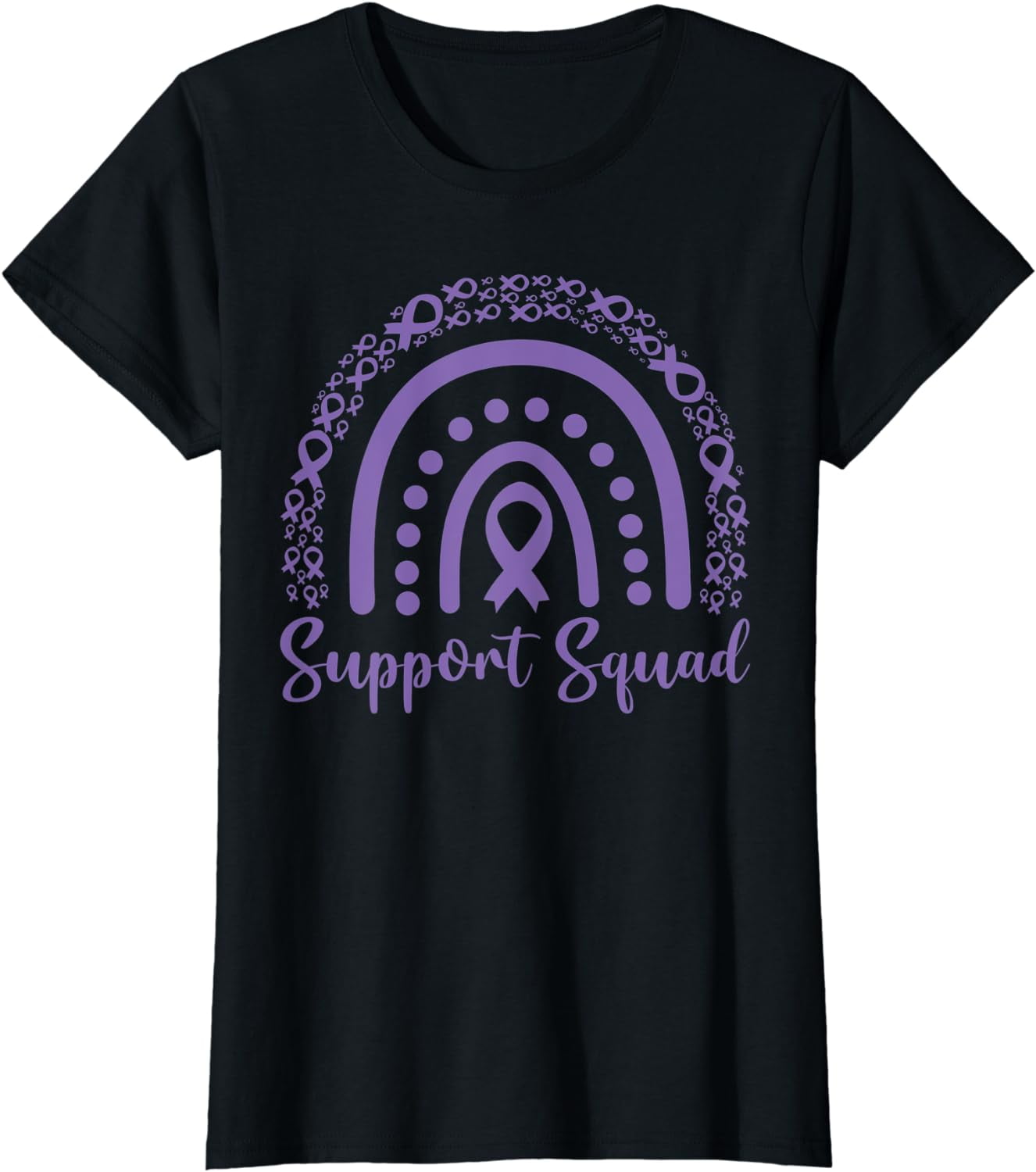 Support Squad Pancreatic Cancer Awareness Purple Rainbow T-Shirt ...