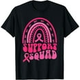 thumbnail image 1 of Support Squad Pink Rainbow Ribbon Breast Cancer Awareness T-Shirt, 1 of 4