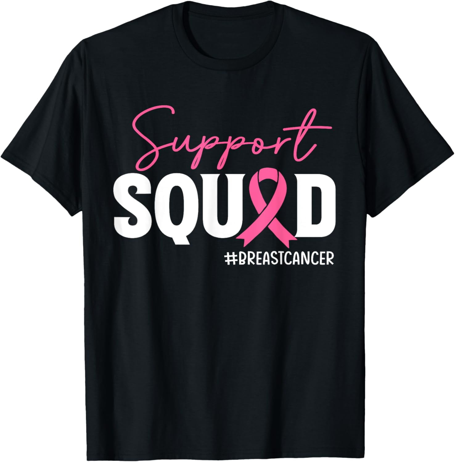 Support Squad Pink Ribbon Breast Cancer Awareness Month T Shirt